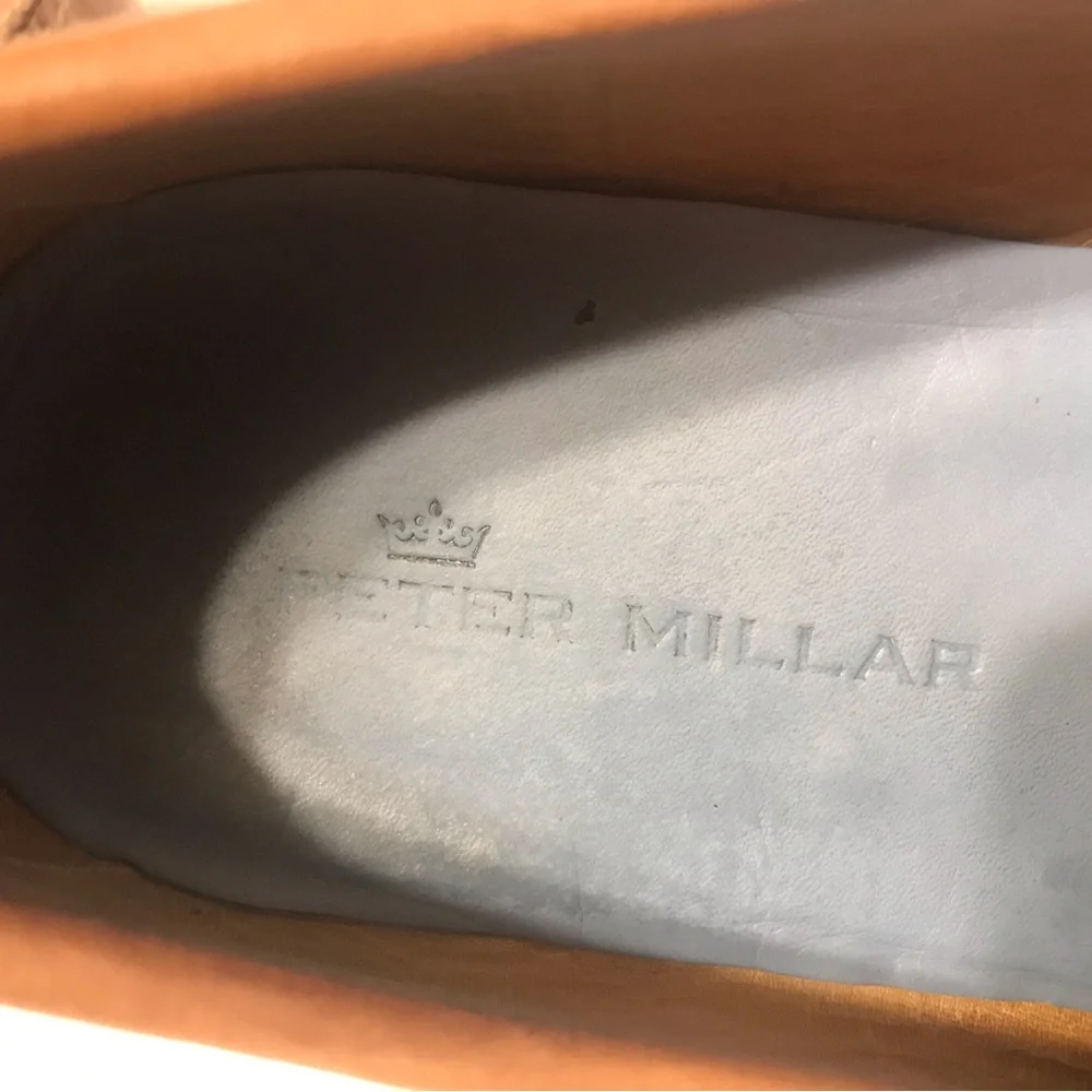 Peter Millar brown slip-on loafers leather shoes men size 10 1/2 M - Picture 6 of 12